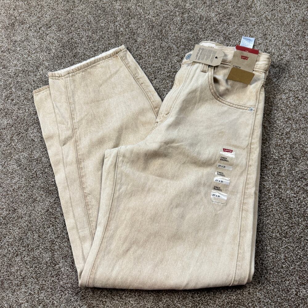 Levi's Cinch Barrel Women's High Rise jeans Size 27x31 Loose Cream Gorpcore - Picture 3 of 14